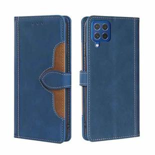 For Samsung Galaxy F62 / M62 Skin Feel Straw Hat Magnetic Buckle Horizontal Flip PU Leather Case with Holder & Card Slots & Wallet(Blue)