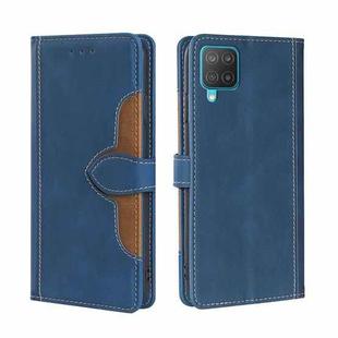 Samsung Galaxy M12 / F12 Skin Feel Straw Hat Magnetic Buckle Horizontal Flip PU Leather Case with Holder & Card Slots & Wallet(Blue)