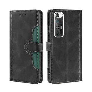For Xiaomi Mi 10S Skin Feel Straw Hat Magnetic Buckle Horizontal Flip PU Leather Case with Holder & Card Slots & Wallet(Black)