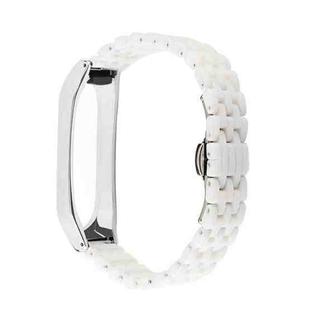 For Xiaomi Mi Band 4 / 3 Ceramics Watch Band(Five Beads White)
