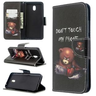 For Xiaomi Redmi 8A Colored Drawing Pattern Horizontal Flip PU Leather Case with Holder & Card Slots & Wallet(Bear)