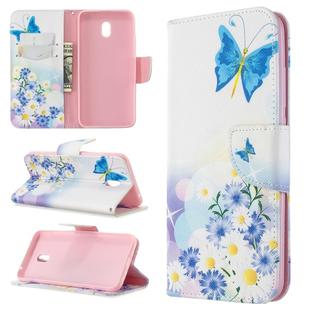 For Xiaomi Redmi 8A Colored Drawing Pattern Horizontal Flip PU Leather Case with Holder & Card Slots & Wallet(Butterfly Love Flower)