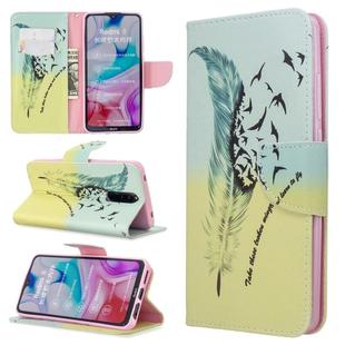 For Xiaomi Redmi 8 Colored Drawing Pattern Horizontal Flip PU Leather Case with Holder & Card Slots & Wallet(Feather Bird)