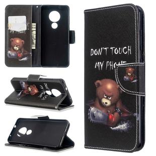 For Nokia 6.2 / 7.2 Colored Drawing Pattern Horizontal Flip PU Leather Case with Holder & Card Slots & Wallet(Bear)