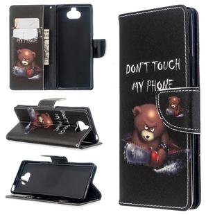 For Sony Xperia 20 Colored Drawing Pattern Horizontal Flip PU Leather Case with Holder & Card Slots & Wallet(Bear)