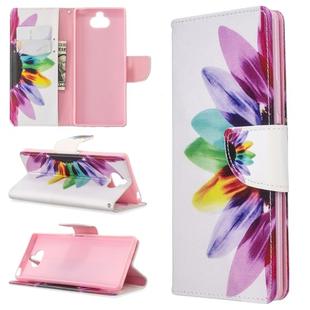 For Sony Xperia 20 Colored Drawing Pattern Horizontal Flip PU Leather Case with Holder & Card Slots & Wallet(Sunflower)