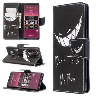 For Sony Xperia 5 / XZ5 Colored Drawing Pattern Horizontal Flip PU Leather Case with Holder & Card Slots & Wallet(Smirk)