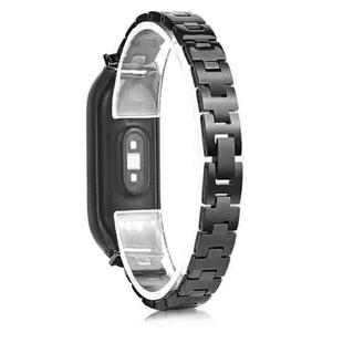 For Xiaomi Mi Band 6 / 5 Three-beads Diamond Steel Watch Band(Black)