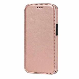 For iPhone 13 Pro Strong Magnetic Closure PU + TPU Leather Case with Card Slots & Holder (Rose Gold)