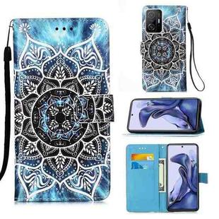For Xiaomi Mi 11T Colored Drawing Pattern Plain Weave Horizontal Flip Leather Case with Holder & Card Slot & Wallet & Lanyard(Undersea Mandala)