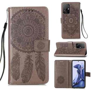 For Xiaomi Mi 11T Dream Catcher Printing Horizontal Flip Leather Case with Holder & Card Slots & Wallet & Lanyard(Grey)