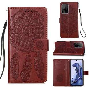 For Xiaomi Mi 11T Dream Catcher Printing Horizontal Flip Leather Case with Holder & Card Slots & Wallet & Lanyard(Red)