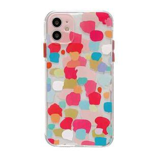 Shockproof TPU Pattern Protective Case For iPhone 12 Pro(Spot Graffiti Rose Red)