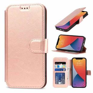 For iPhone 13 mini Shockproof PU + TPU Leather Case with Card Slots & Holder & Photo Frame & Wallet (Rose Gold)