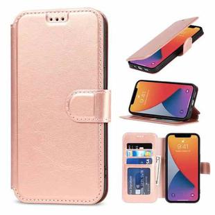 For iPhone 13 Shockproof PU + TPU Leather Case with Card Slots & Holder & Photo Frame & Wallet(Rose Gold)