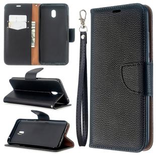 For Xiaomi Redmi  8A Litchi Texture Pure Color Horizontal Flip PU Leather Case with Holder & Card Slots & Wallet & Lanyard(Black)