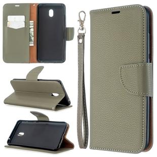 For Xiaomi Redmi  8A Litchi Texture Pure Color Horizontal Flip PU Leather Case with Holder & Card Slots & Wallet & Lanyard(Gray)