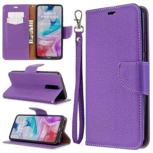 For Xiaomi Redmi  8 Litchi Texture Pure Color Horizontal Flip PU Leather Case with Holder & Card Slots & Wallet & Lanyard(Purple)