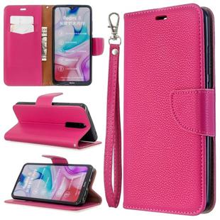 For Xiaomi Redmi  8 Litchi Texture Pure Color Horizontal Flip PU Leather Case with Holder & Card Slots & Wallet & Lanyard(Rose Red)