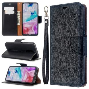 For Xiaomi Redmi  8 Litchi Texture Pure Color Horizontal Flip PU Leather Case with Holder & Card Slots & Wallet & Lanyard(Black)