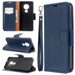 For Nokia 6.2/ 7.2 Litchi Texture Pure Color Horizontal Flip PU Leather Case with Holder & Card Slots & Wallet & Lanyard(Dark Blue)