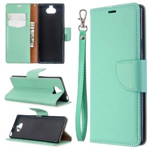 For Sony Xperia 20 Litchi Texture Pure Color Horizontal Flip PU Leather Case with Holder & Card Slots & Wallet & Lanyard(Green)