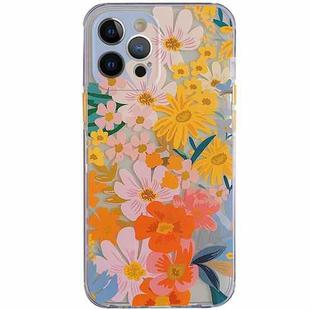 Shockproof TPU Pattern Protective Case For iPhone 13(Watercolor Chrysanthemum)