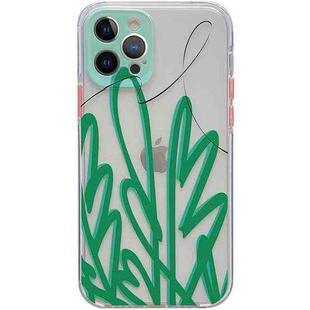 Shockproof TPU Pattern Protective Case For iPhone 11 Pro Max(Hand Drawn Green Lines)