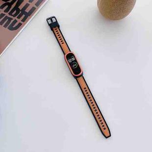 For Xiaomi Mi Band 4 / 3 Universal Two-color Silicone Replacement Wristband(Orange+Black)
