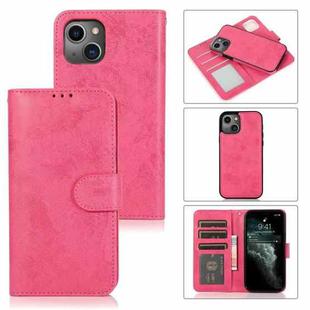 For iPhone 13 mini Retro 2 in 1 Detachable Magnetic Horizontal Flip TPU + PU Leather Case with Holder & Card Slots & Photo Frame & Wallet (Rose Red)