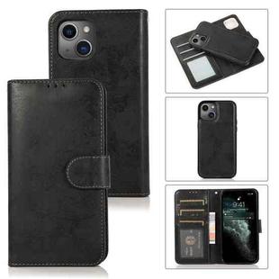 For iPhone 13 mini Retro 2 in 1 Detachable Magnetic Horizontal Flip TPU + PU Leather Case with Holder & Card Slots & Photo Frame & Wallet (Black)