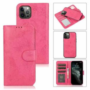 For iPhone 13 Pro Retro 2 in 1 Detachable Magnetic Horizontal Flip TPU + PU Leather Case with Holder & Card Slots & Photo Frame & Wallet (Rose Red)