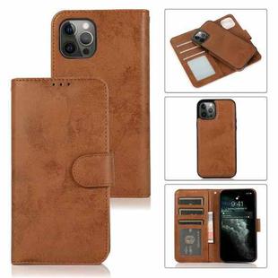 For iPhone 13 Pro Retro 2 in 1 Detachable Magnetic Horizontal Flip TPU + PU Leather Case with Holder & Card Slots & Photo Frame & Wallet (Brown)