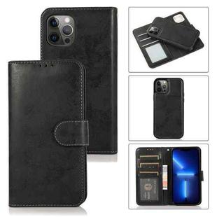 For iPhone 13 Pro Max Retro 2 in 1 Detachable Magnetic Horizontal Flip TPU + PU Leather Case with Holder & Card Slots & Photo Frame & Wallet (Black)