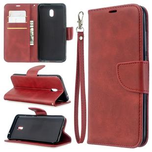 For Xiaomi Redmi 8A Lambskin Texture Pure Color Horizontal Flip PU Leather Case with Holder & Card Slots & Wallet & Lanyard(Red)