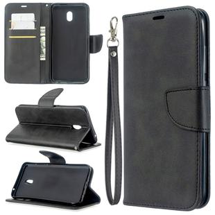 For Xiaomi Redmi 8A Lambskin Texture Pure Color Horizontal Flip PU Leather Case with Holder & Card Slots & Wallet & Lanyard(Black)