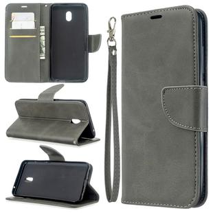 For Xiaomi Redmi 8A Lambskin Texture Pure Color Horizontal Flip PU Leather Case with Holder & Card Slots & Wallet & Lanyard(Gray)