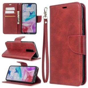 For Xiaomi Redmi 8 Lambskin Texture Pure Color Horizontal Flip PU Leather Case with Holder & Card Slots & Wallet & Lanyard(Red)