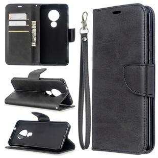 For Nokia 6.2 / 7.2 Lambskin Texture Pure Color Horizontal Flip PU Leather Case with Holder & Card Slots & Wallet & Lanyard(Black)