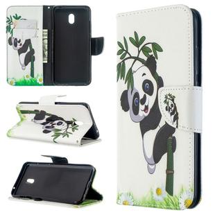 For Xiaomi Redmi 8A Colored Drawing Pattern Horizontal Flip Leather Case with Holder & Card Slots & Wallet(Panda Bamboo)