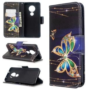 For Nokia 6.2 / 7.2 Colored Drawing Pattern Horizontal Flip Leather Case with Holder & Card Slots & Wallet(Big Butterfly)
