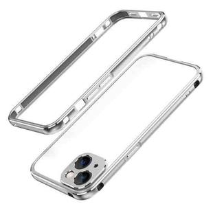 For iPhone 13 mini Aurora Series Lens Protector + Metal Frame Protective Case (Silver)