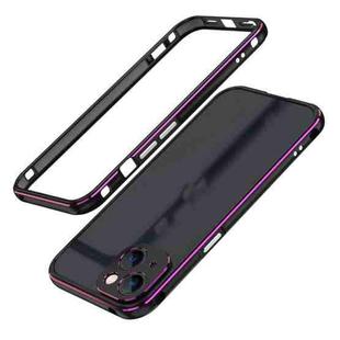 For iPhone 13 mini Aurora Series Lens Protector + Metal Frame Protective Case (Black Purple)