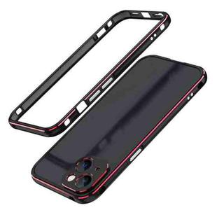 For iPhone 13 mini Aurora Series Lens Protector + Metal Frame Protective Case (Black Red)