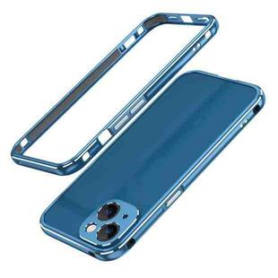 For iPhone 13 Aurora Series Lens Protector + Metal Frame Protective Case(Blue Silver)