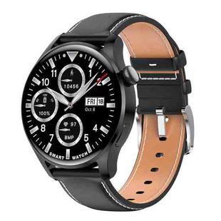 M103 1.35 inch IPS Color Screen IP67 Waterproof Smart Watch, Support Sleep Monitoring / Heart Rate Monitoring / Bluetooth Call / Music Playback, Style: Leather Strap(Black)