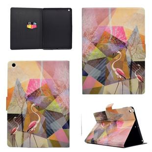 For iPad 9.7 (2017) TPU Horizontal Flip Leather Case with Holder & Card Slot & Sleep / Wake-up Function(Flamingo)