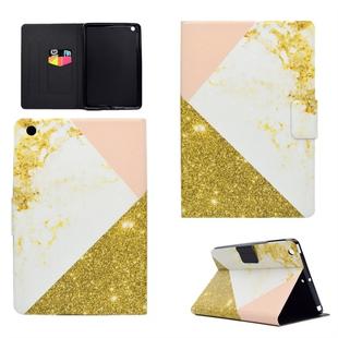 For iPad Mini 1 / 2 / 3 / 4 / 5 TPU Horizontal Flip Leather Case with Holder & Card Slot & Sleep / Wake-up Function(White Gold)
