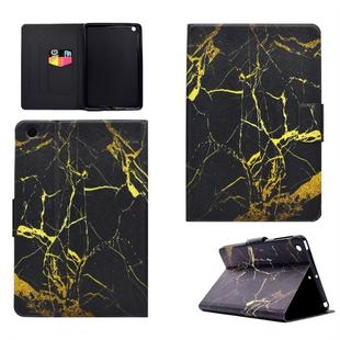 For iPad Mini 1 / 2 / 3 / 4 / 5 TPU Horizontal Flip Leather Case with Holder & Card Slot & Sleep / Wake-up Function(Black Gold)
