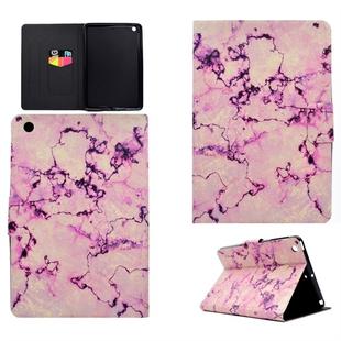 For iPad Mini 1 / 2 / 3 / 4 / 5 TPU Horizontal Flip Leather Case with Holder & Card Slot & Sleep / Wake-up Function(Pink Marble)